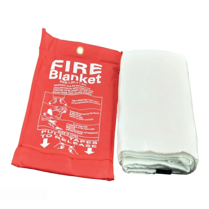Red Fire Blanket with Fiberglass Fabric