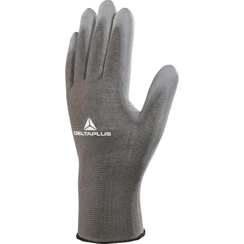DELTAPLUS Polyester Grey Knitted Glove with PU Palm