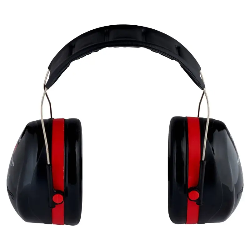 Peltor Optime III Earmuffs Black and Red Headband